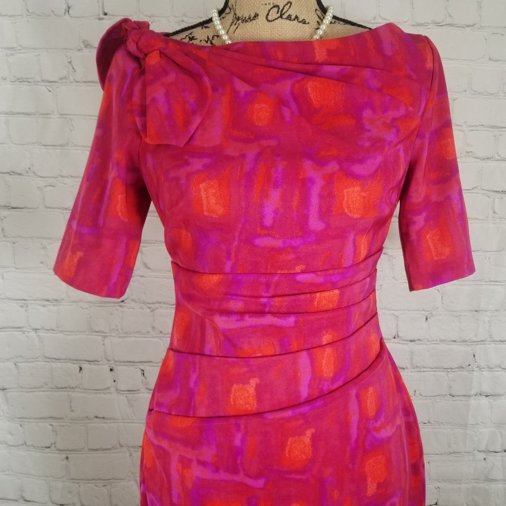Kay Unger New York Printed Sheath Cocktail Dress 4 - Picture 3 of 8